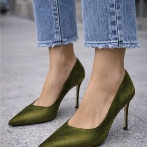 Elegant Olive Green Stiletto Heels